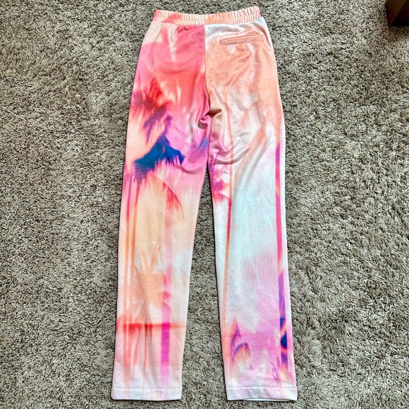 Carbon38 Tropical Palm Tree Sweatpants Pink & Orange Size XS - Picture 3 of 10